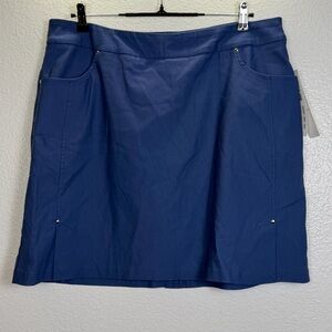Tribal Blue Studded Straight Skirt Pockets Size 16 W